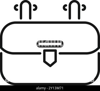 Wireless earbuds charging in a case icon in outline style isolated on white background Stock Vector
