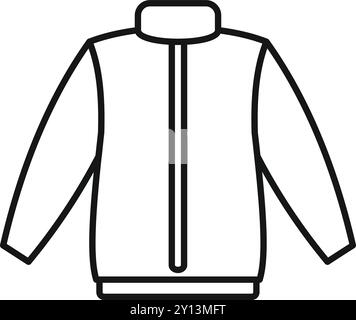 Simple black and white vector illustration of a jacket, perfect for representing winter clothing Stock Vector