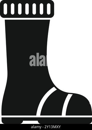 Simple vector icon of a waterproof boot, ideal for use in web design or infographics related to clothing and footwear Stock Vector