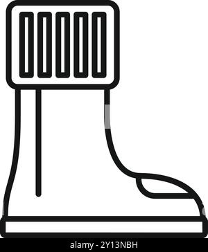 Waterproof rubber boots are protecting from rain outline icon for web ...