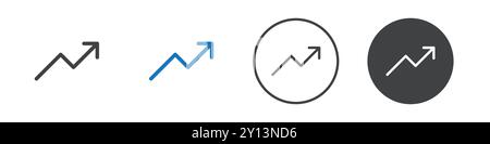 Arrow upward glyph icon simple flat vector symbol outline collection set logo Stock Vector