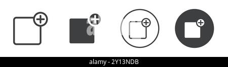 Add new icon simple flat vector symbol outline collection set logo Stock Vector