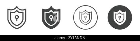 Antivirus system protection icon simple flat vector symbol outline collection set logo Stock Vector
