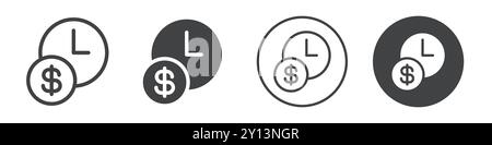 Automated Payments icon simple flat vector symbol outline collection set logo Stock Vector