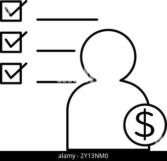 Checklist of tasks to increase sales, business icons for targets, goal attainment, and goals, Vector Illustration Stock Vector