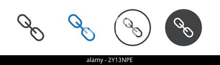 Chain symbol icon simple flat vector symbol outline collection set logo Stock Vector