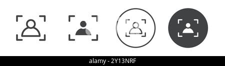 camera focus icon simple flat vector symbol outline collection set logo Stock Vector