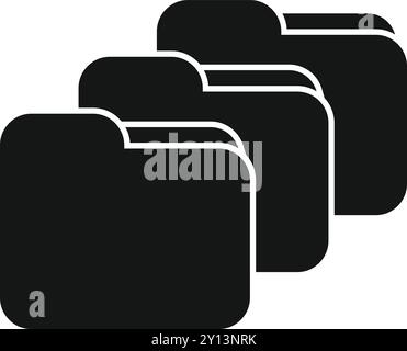 Simple vector illustration of folders, symbolizing digital data organization and management Stock Vector