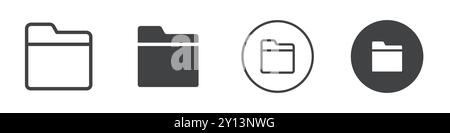 File folder icon simple flat vector symbol outline collection set logo Stock Vector