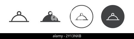 Food platter icon simple flat vector symbol outline collection set logo Stock Vector