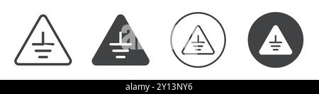 Electric grounding icon simple flat vector symbol outline collection set logo Stock Vector