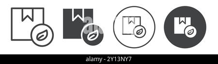 Eco Packaging icon simple flat vector symbol outline collection set logo Stock Vector