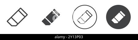 Eraser icon simple flat vector symbol outline collection set logo Stock Vector