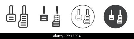 Car pedal icon simple flat vector symbol outline collection set logo Stock Vector
