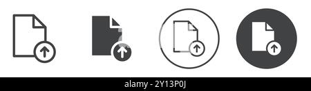 File Upload icon simple flat vector symbol outline collection set logo Stock Vector