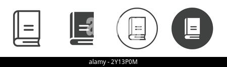 Cover book icon simple flat vector symbol outline collection set logo Stock Vector