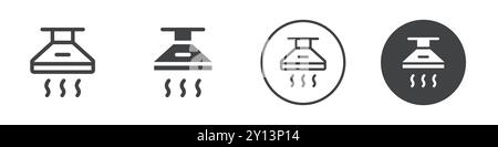 Extractor hood icon simple flat vector symbol outline collection set logo Stock Vector