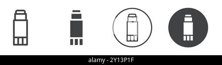 Glue stick icon simple flat vector symbol outline collection set logo Stock Vector