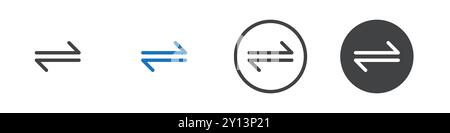 Left and right arrows icon simple flat vector symbol outline collection set logo Stock Vector