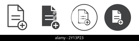 Medical document file icon simple flat vector symbol outline collection set logo Stock Vector
