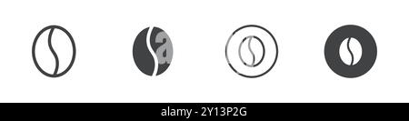 coffee bean icon simple flat vector symbol outline collection set logo Stock Vector