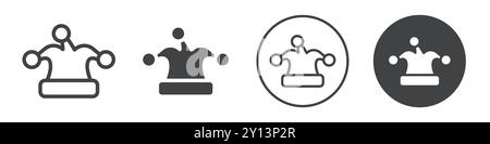 Joker hat icon simple flat vector symbol outline collection set logo Stock Vector