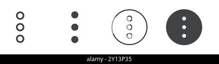 Menu button icon simple flat vector symbol outline collection set logo Stock Vector