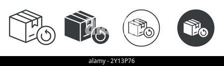 Free returns orders icon simple flat vector symbol outline collection set logo Stock Vector