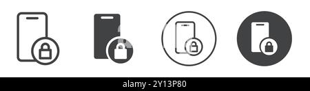 Password Manager App icon simple flat vector symbol outline collection set logo Stock Vector
