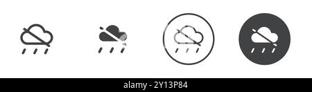 No rain cloud icon simple flat vector symbol outline collection set logo Stock Vector