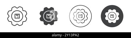 Logistics management icon simple flat vector symbol outline collection set logo Stock Vector