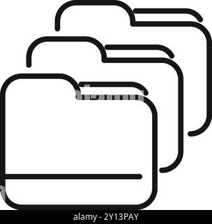 Simple vector icon representing three folders, ideal for projects related to data storage and organization Stock Vector