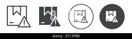 Product defect label icon simple flat vector symbol outline collection set logo Stock Vector