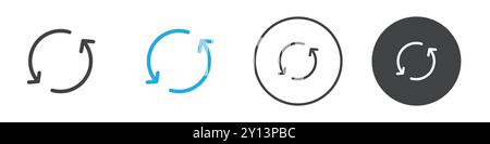 Refresh arrows icon simple flat vector symbol outline collection set logo Stock Vector