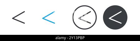 Is less than icon simple flat vector symbol outline collection set logo Stock Vector