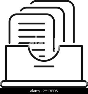Simple vector icon of an office tray with paper documents for organizing business papers concept Stock Vector