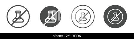 No toxic liquids sign icon simple flat vector symbol outline collection set logo Stock Vector