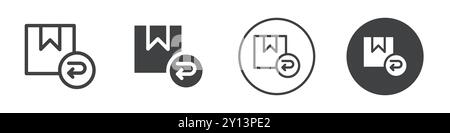 Returns box icon simple flat vector symbol outline collection set logo Stock Vector