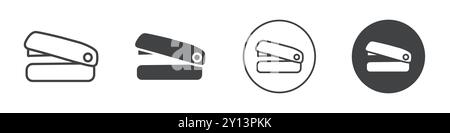 Stapler icon simple flat vector symbol outline collection set logo Stock Vector