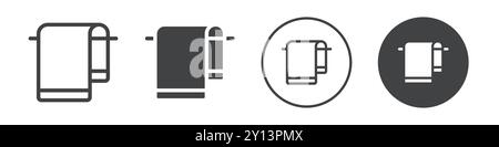 Towel icon simple flat vector symbol outline collection set logo Stock Vector