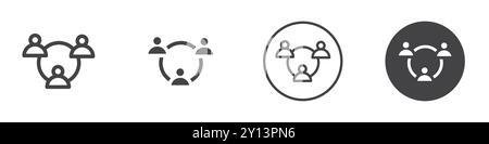 Teamwork icon simple flat vector symbol outline collection set logo Stock Vector