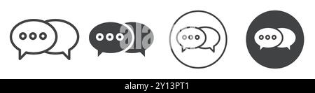 Speech balloons message icon simple flat vector symbol outline collection set logo Stock Vector