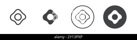 Scrambled eggs icon simple flat vector symbol outline collection set logo Stock Vector