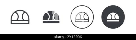 Swimming hat icon simple flat vector symbol outline collection set logo Stock Vector