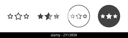 Three stars icon simple flat vector symbol outline collection set logo Stock Vector