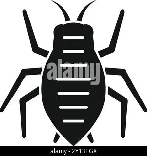 Colorado potato beetle standing with six legs icon in solid style Stock Vector