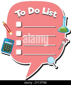A vibrant to-do list with various icons Stock Vector