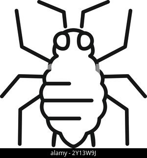 Line style icon of a big fat mite insect crawling on its many legs Stock Vector