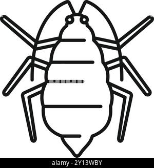 This is a simple linear icon representing a beetle with a big fat abdomen, perfect for online resources related to insects Stock Vector