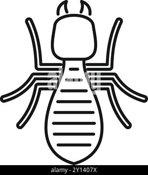 Simple termite insect icon with a big body and six legs spreading out Stock Vector